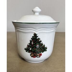 Christmas Tree Sugar Bowl With Lid Christmas Decor Unbranded 5" Holiday